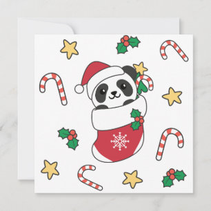 Panda Weihnachtsschnee Wintertiere Pandas Feiertagskarte