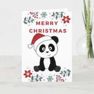 Panda Weihnachtsschnee Wintertiere Pandas Feiertagskarte