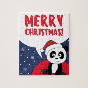 Panda Weihnachtsschnee Wintertiere Pandas Jigsaw Puzzle