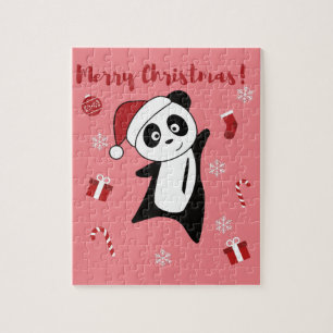 Panda Weihnachtsschnee Wintertiere Pandas Jigsaw Puzzle