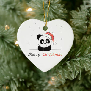 Panda Weihnachtsschnee Wintertiere Pandas Keramik Ornament