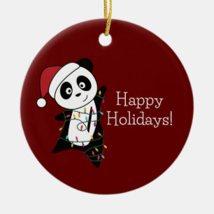 Panda Weihnachtsschnee Wintertiere Pandas Keramik Ornament