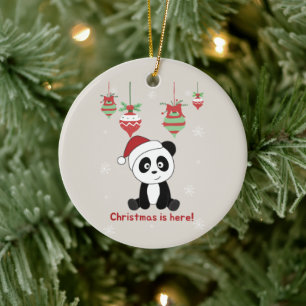 Panda Weihnachtsschnee Wintertiere Pandas Keramik Ornament