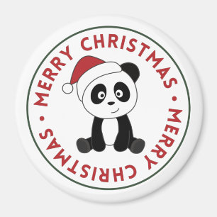 Panda Weihnachtsschnee Wintertiere Pandas Magnet