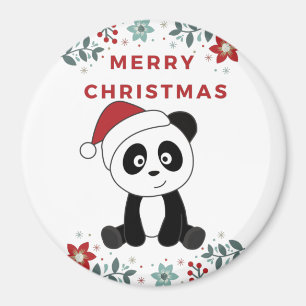 Panda Weihnachtsschnee Wintertiere Pandas Magnet