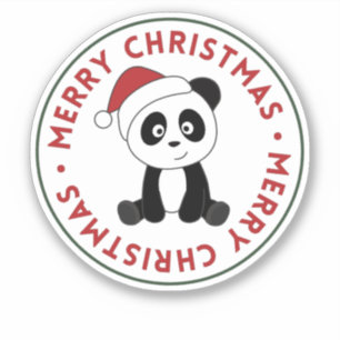 Panda Weihnachtsschnee Wintertiere Pandas Sticker