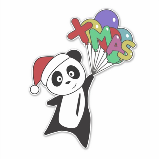 Panda Weihnachtsschnee Wintertiere Pandas Sticker (Vorderseite)