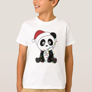 Panda Weihnachtsschnee Wintertiere Pandas T-Shirt