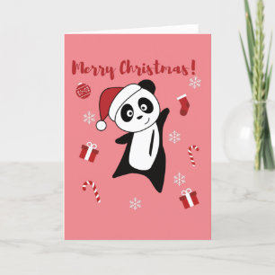 Panda Weihnachtsschnee Wintertiere Pandas Urlaub Feiertagskarte