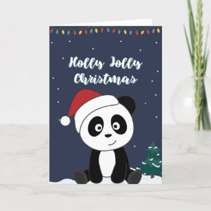 Panda Weihnachtsschnee Wintertiere Pandas Urlaub Feiertagskarte