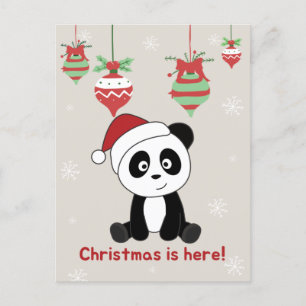 Panda Weihnachtsschnee Wintertiere Pandas Urlaub Feiertagspostkarte