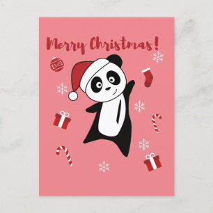 Panda Weihnachtsschnee Wintertiere Pandas Urlaub Feiertagspostkarte