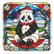 Panda-Weihnachtssticker