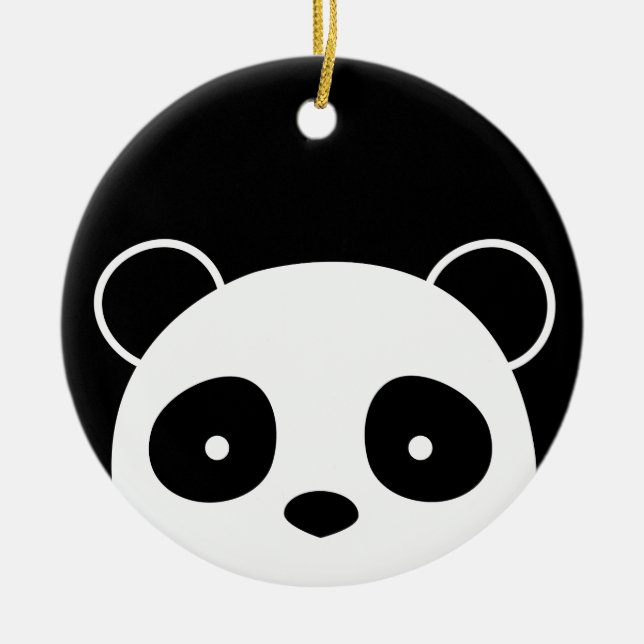 Panda-Weihnachtsverzierung, Weihnachtsdekorationen Keramikornament (Vorne)
