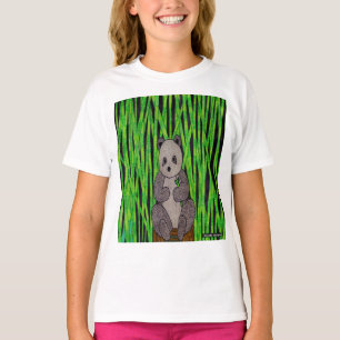 Panda (weiß) - Einfaches Mädchen-T-Shirt T-Shirt