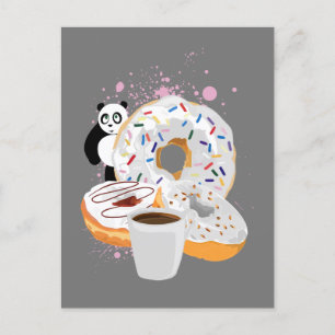 Panda & White Donuts Postkarte