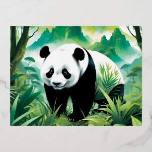 Panda Wildlife Animal Nature Environment Forest Folien Feiertagspostkarte
