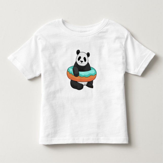 Panda with Donut Kleinkind T-shirt (Vorderseite)