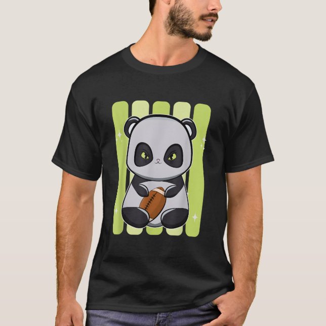 Panda With Football T-Shirt (Vorderseite)