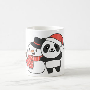 Panda With Snowman In Winter For Christmas Kaffeetasse