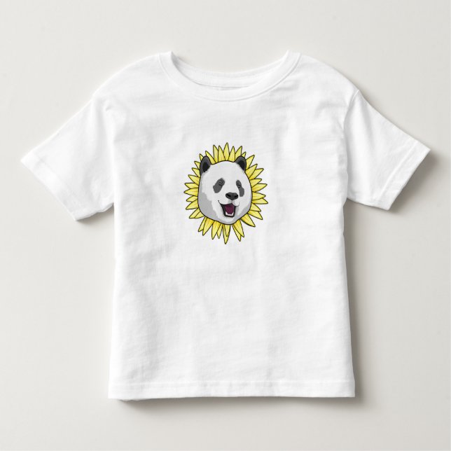 Panda with Sunflower Kleinkind T-shirt (Vorderseite)