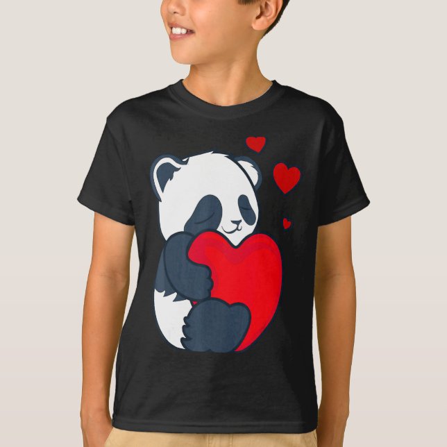 Panda Women Valentines Day Girlfriend Heart  T-Shirt (Vorderseite)