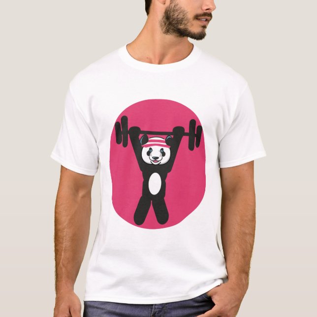Panda Working Out T-Shirt (Vorderseite)