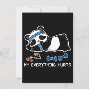 Panda Workout Gym My Everything Hurts Einladung