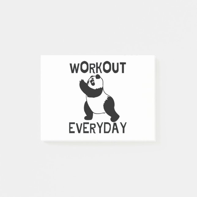 Panda Workout Gym Post-it Klebezettel (Vorderseite)