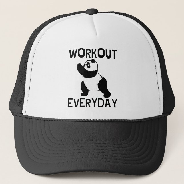 Panda Workout Gym Truckerkappe (Vorderseite)