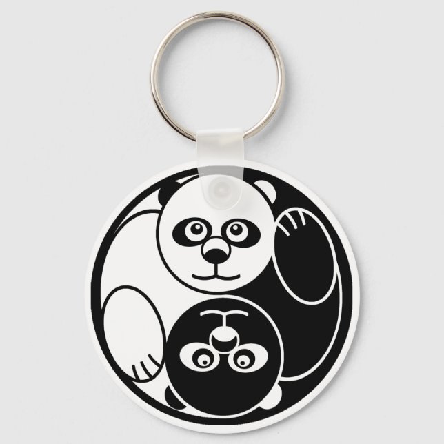 Panda Yin Yang Schlüsselanhänger (Vorderseite)