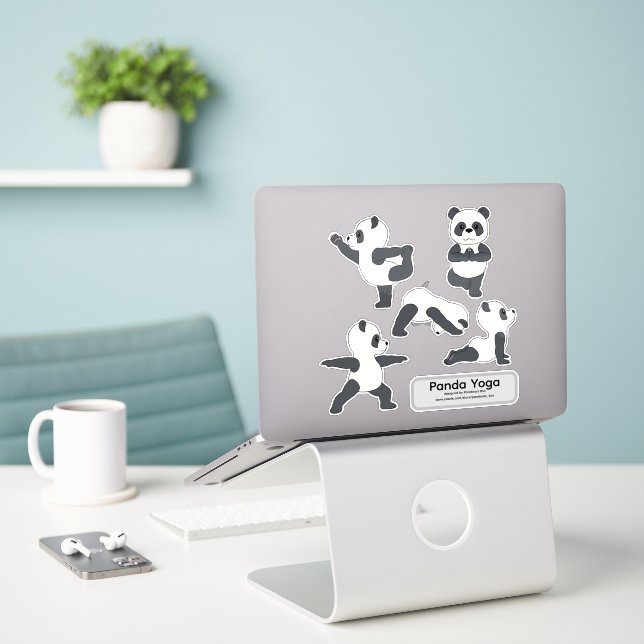 Panda-Yoga-Aufkleber Aufkleber (Laptop auf Schreibtisch)