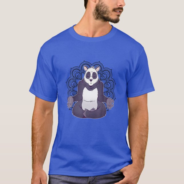 Panda Yoga Mandala Funny Spiritual Meditation Chak T-Shirt (Vorderseite)