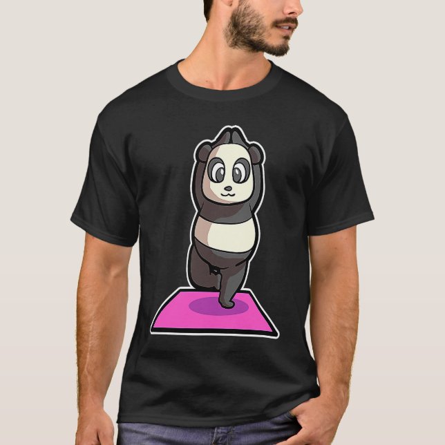 Panda Yoga Poses Sport Gymnastics Ohmmm Heartbeat  T-Shirt (Vorderseite)