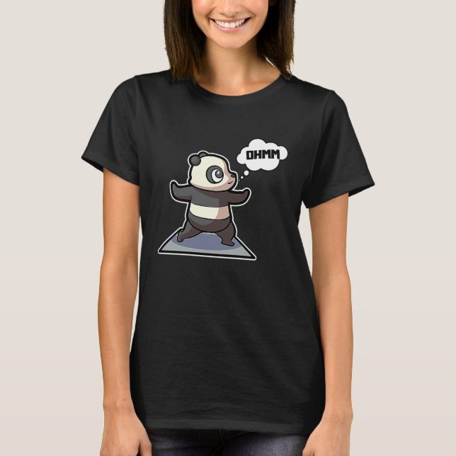 Panda Yoga Poses Sport Gymnastics Ohmmm Heartbeat  T-Shirt (Vorderseite)
