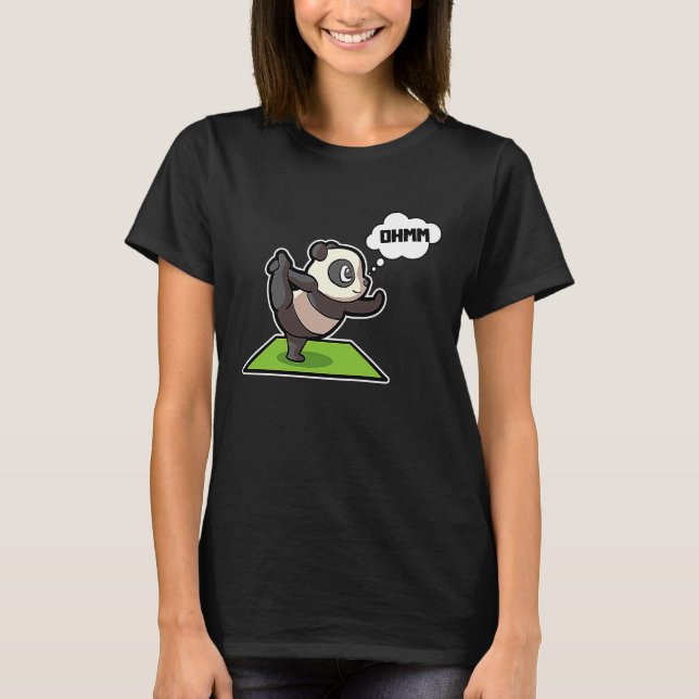 Panda Yoga Poses Sport Gymnastics Ohmmm Heartbeat  T-Shirt (Vorderseite)