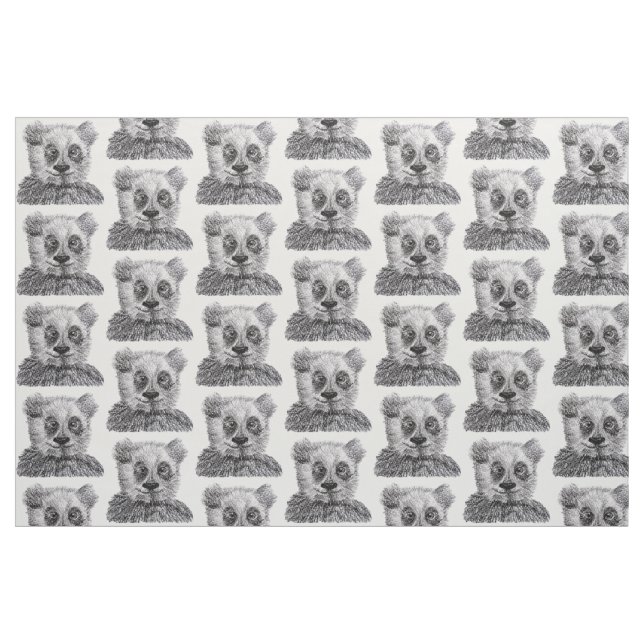 Panda Zeichnend Baumwollstoff (54" Breite) Stoff (Fat Quarter (45,7 x 55,9 cm))