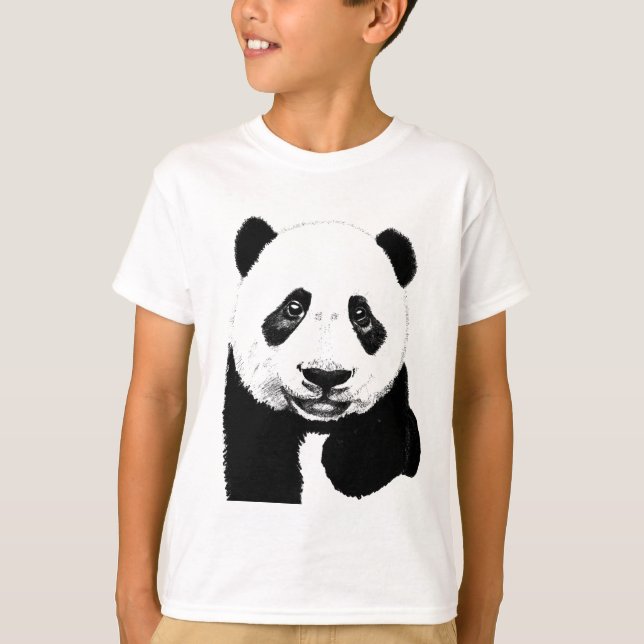 Panda zeichnend T-Shirt (Vorderseite)