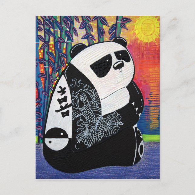 Panda-Zen-Meister Postkarte (Vorderseite)