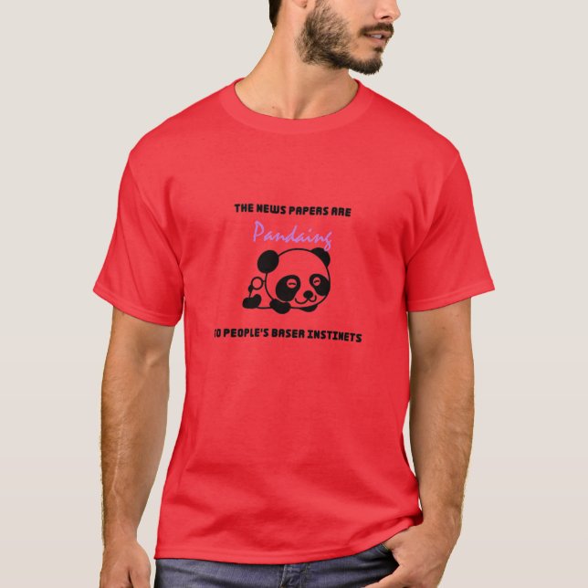 Panda-Zitate retro T-Shirt (Vorderseite)