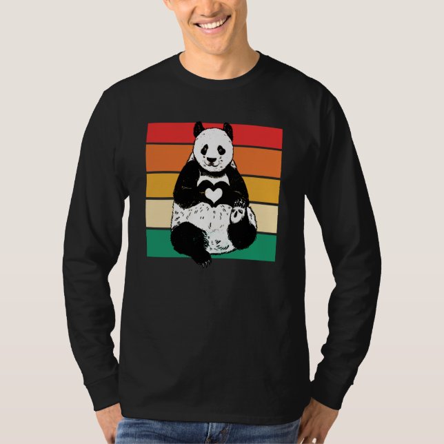 Panda  Zookeeper Zookeeping Retro Panda T-Shirt (Vorderseite)
