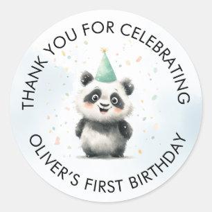 Panda zum ersten Geburtstag Vielen Dank, Aufkleber