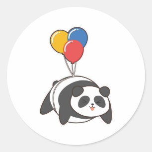 Panda zum Geburtstag mit Ballon Runder Aufkleber
