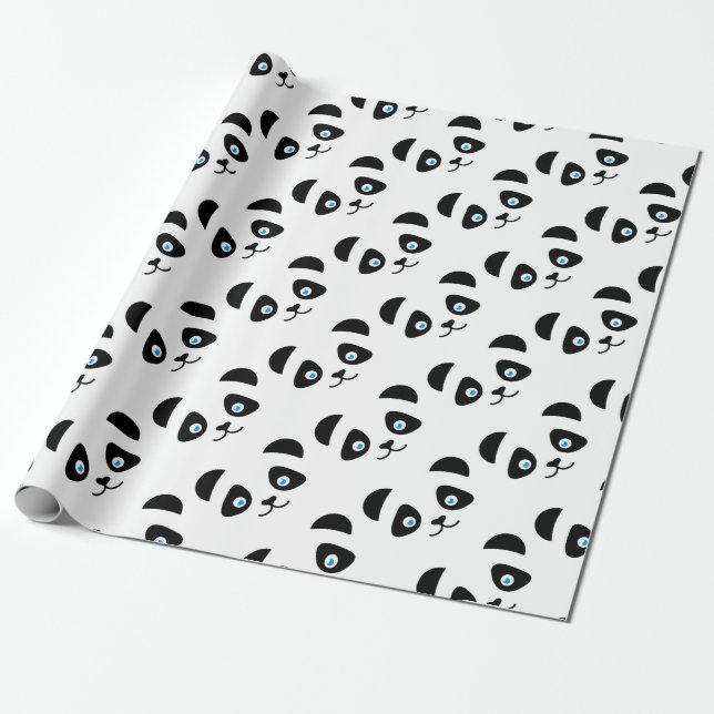 Pandabärngesicht Geschenkpapier (Ungerollt)