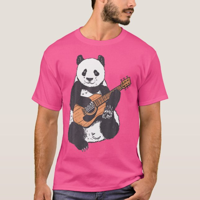 Pandabear Gitarrist spielt klassische akustische G T-Shirt (Vorderseite)