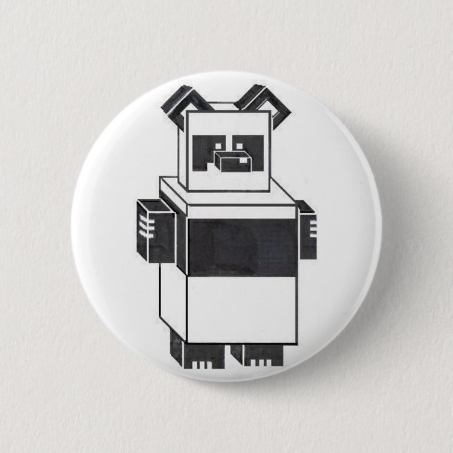 Pandabot Knopf 2,25" Button (Vorderseite)