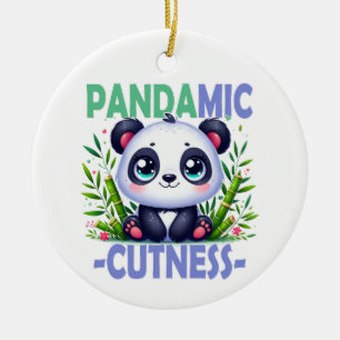 Pandamischer Kutness-Pun. Niedlicher Panda-Cartoon Keramik Ornament