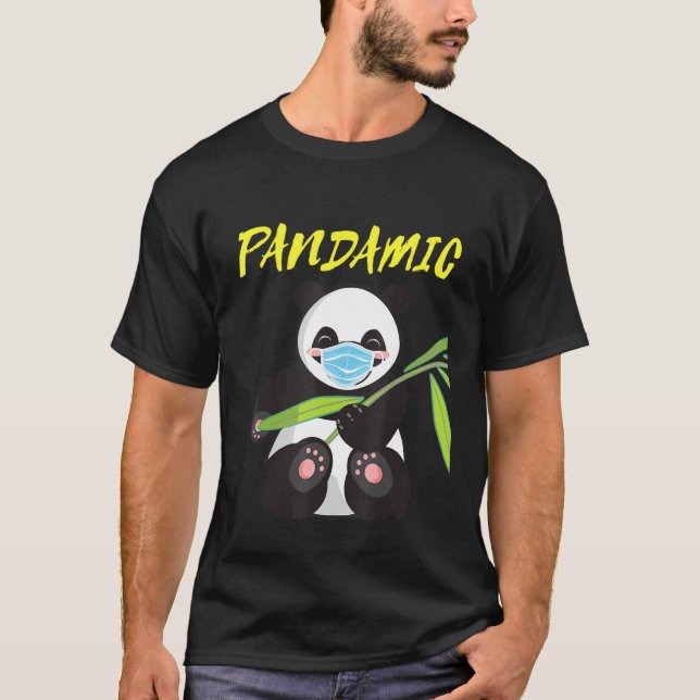Pandamobar mit Maskenpandemie Vater Panda T-Shirt (Vorderseite)