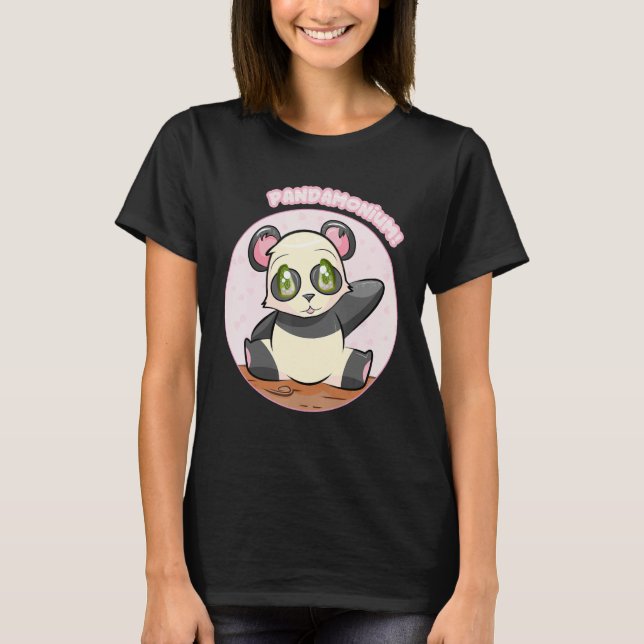 Pandamonium! Niedlicher Panda T - Shirt, Japan Sak T-Shirt (Vorderseite)