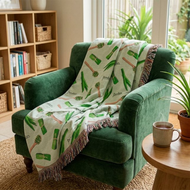 Pandan-Blatt-Muster-Fleece-Decke Decke (Von Creator hochgeladen)